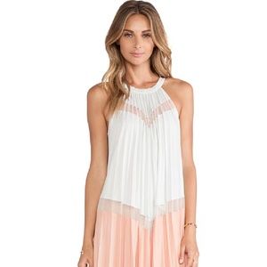 BCBGMAXAZRIA Women's Alyson Colorblock Pleated Evening Gown